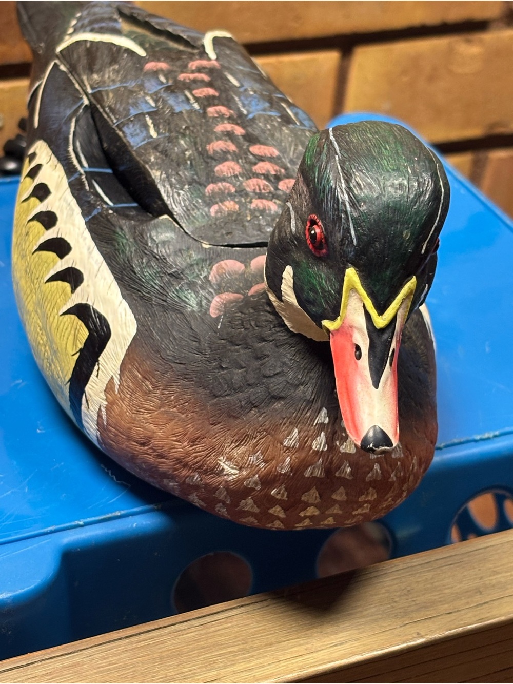 Vintage Wood Duck Phone 12”  Landline Hand Painted 90s Polyconcept USA Untested